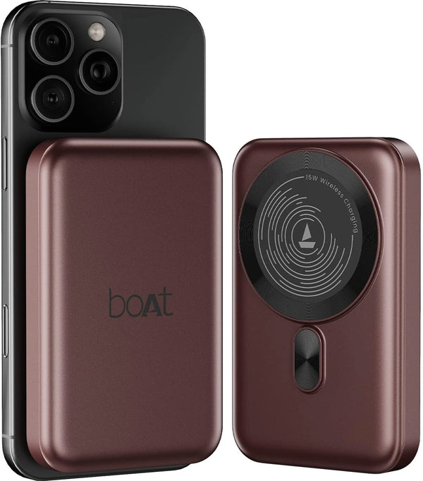 Boat EnergyShroom PB331 (Magsafe) 10000mAh Magnetic Wireless Powerbank, 15W Wireless & 22.5W Wired Charging