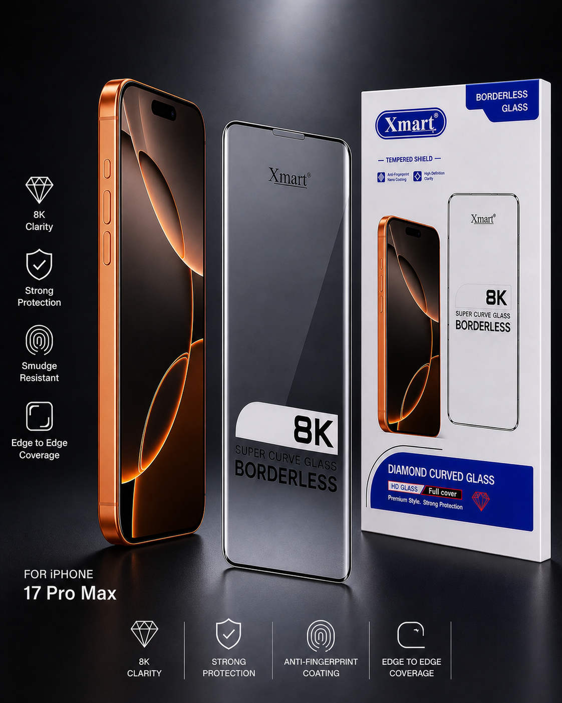 8K Glass for iPhone 17 Pro Max