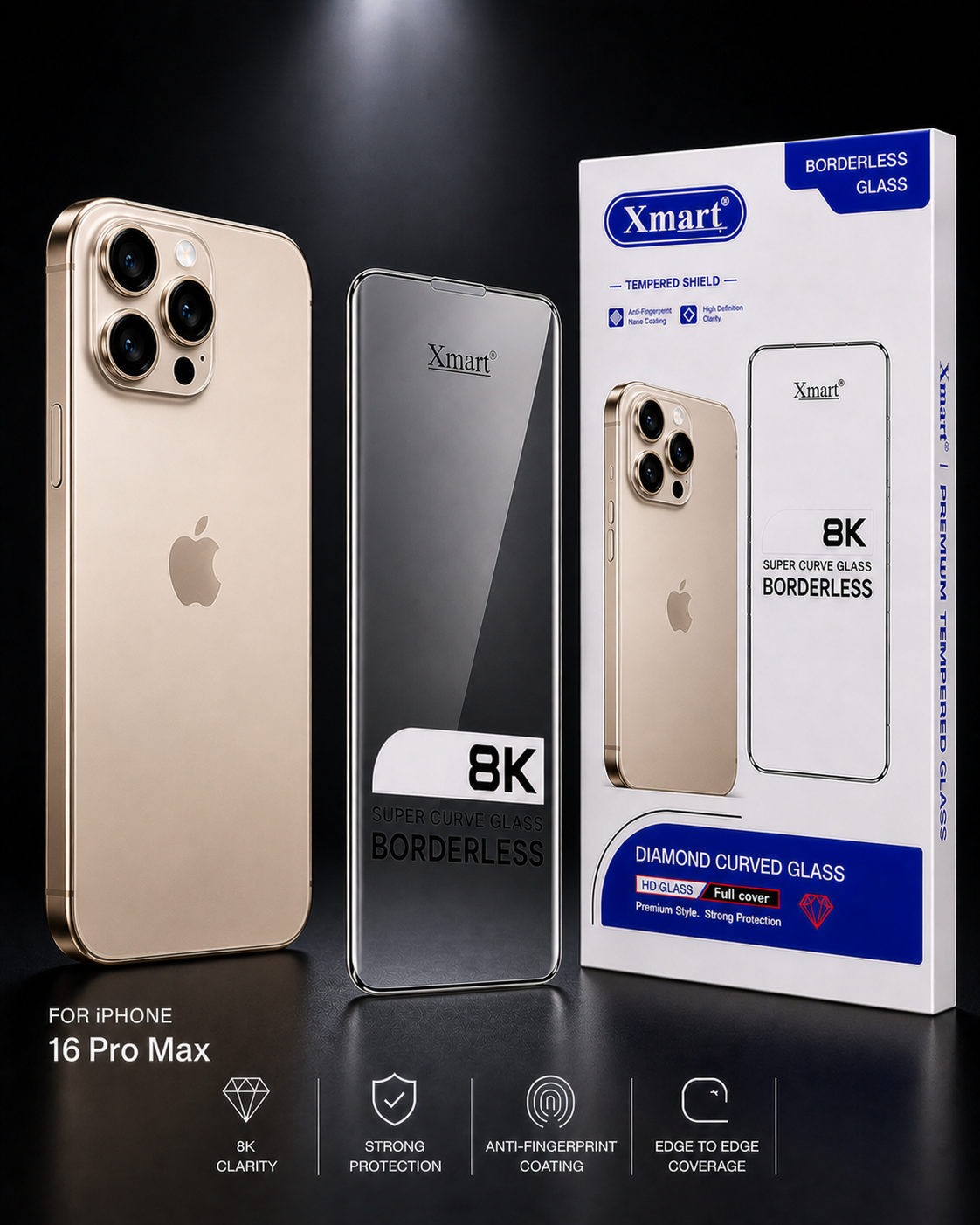 8K Glass for iPhone 16 Pro Max