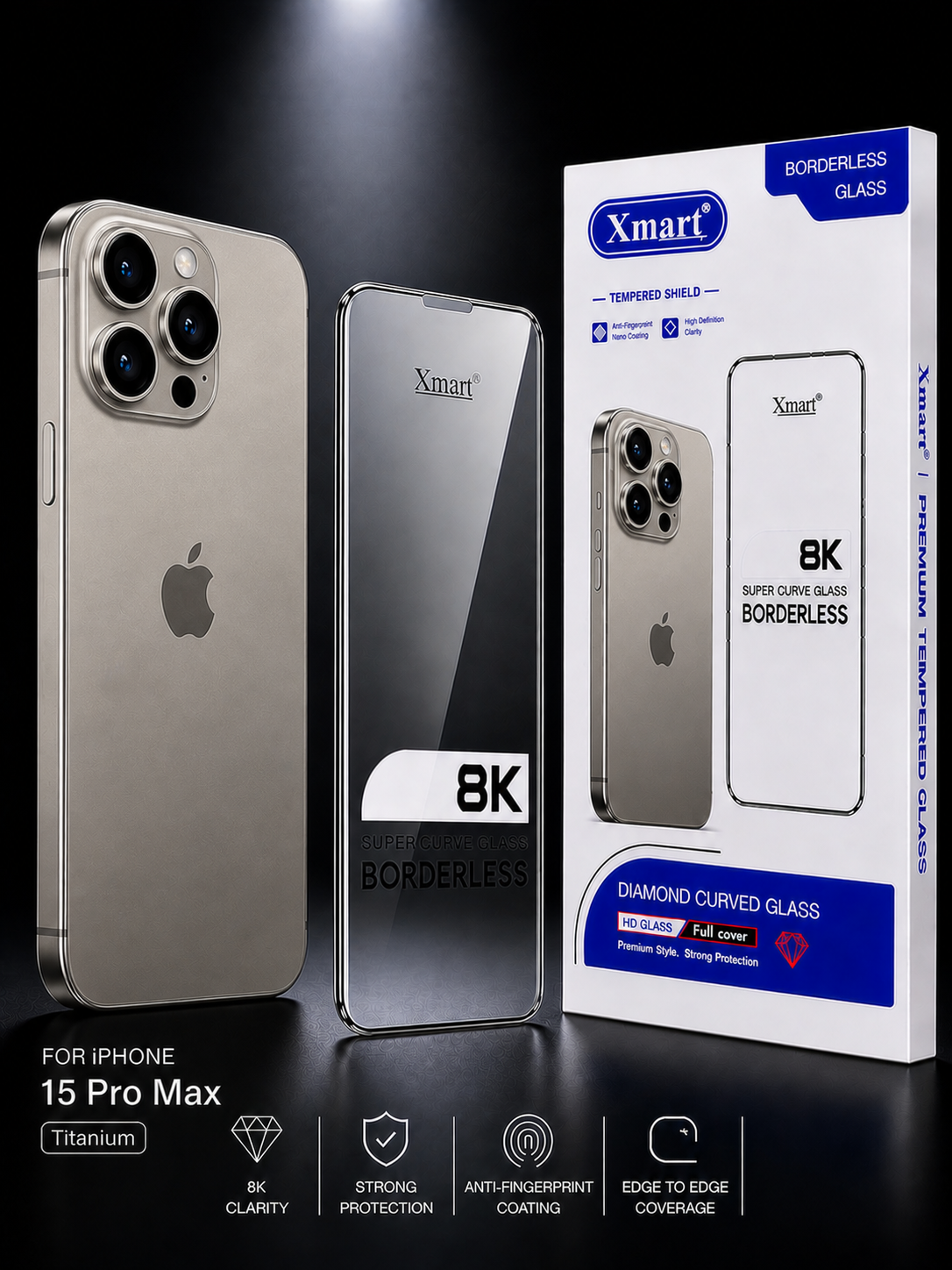 8K Glass for iPhone 15 Pro Max