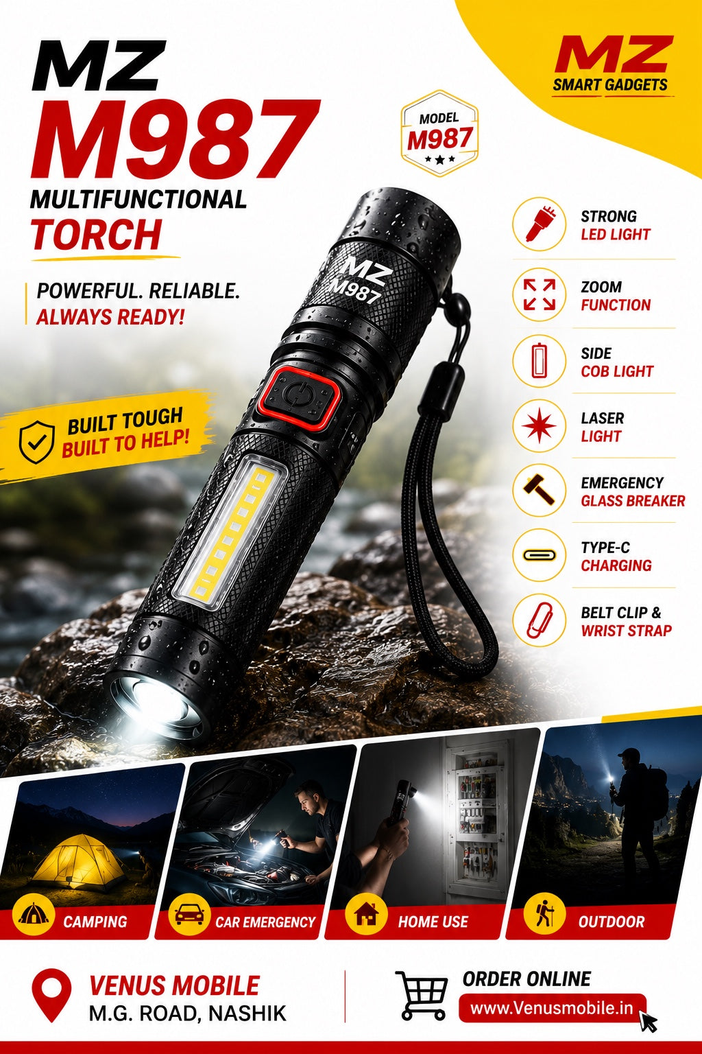 MZ M987 multifunctional torch outdoor use