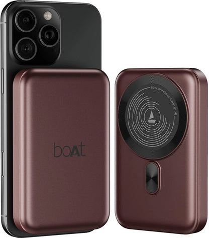 Boat EnergyShroom PB331 (Magsafe) 10000mAh Magnetic Wireless Powerbank, 15W Wireless & 22.5W Wired Charging
