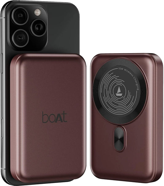 Boat EnergyShroom PB331 (Magsafe) 10000mAh Magnetic Wireless Powerbank, 15W Wireless & 22.5W Wired Charging