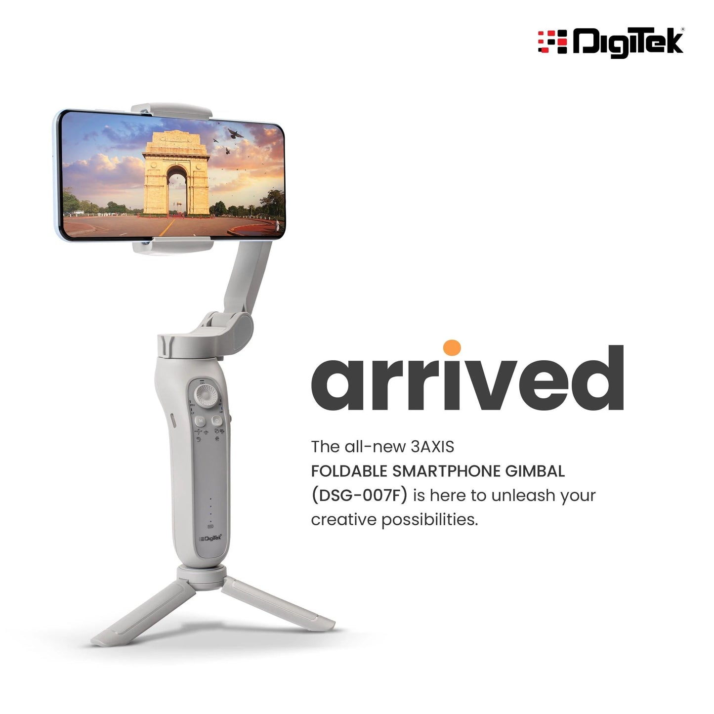 DIGITEK® (DSG-007F) 3-Axis Gray Smartphone Gimbal