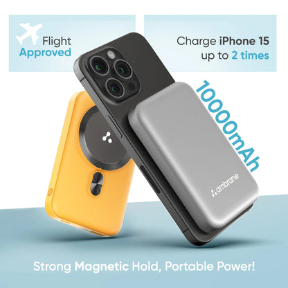 Ambrane Aerosync Snap - 10000mAh Magsafe Wireless Power Bank for iPhone