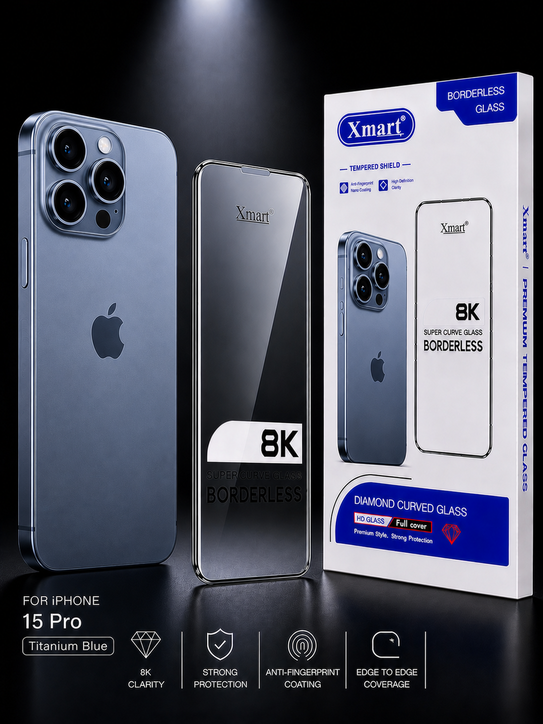 8K Glass for iPhone 15 Pro