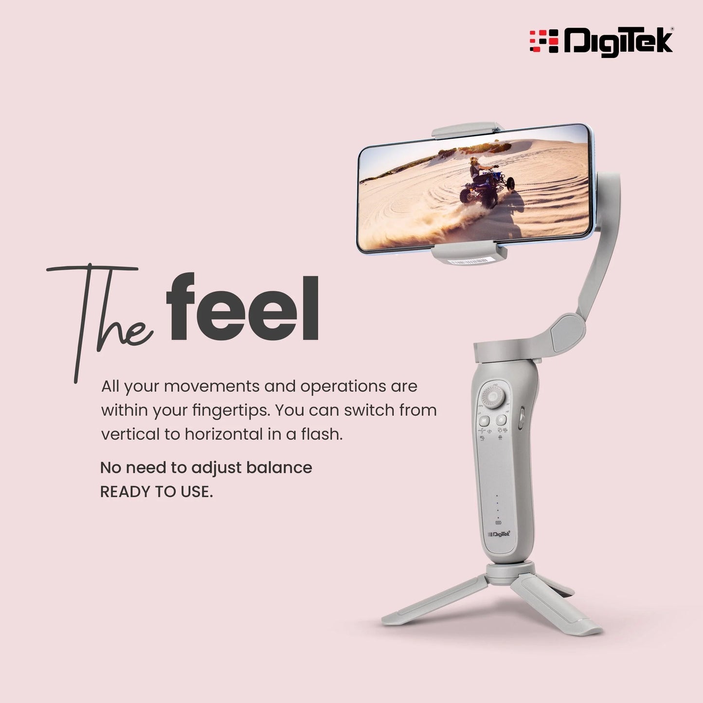DIGITEK® (DSG-007F) 3-Axis Gray Smartphone Gimbal