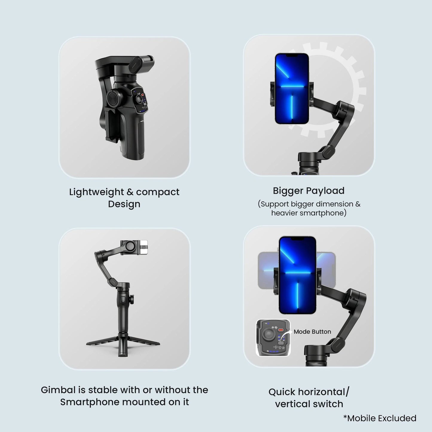 Digitek (DSG-009F) AI 3 Axis Wide Angle Smartphone Gimbal