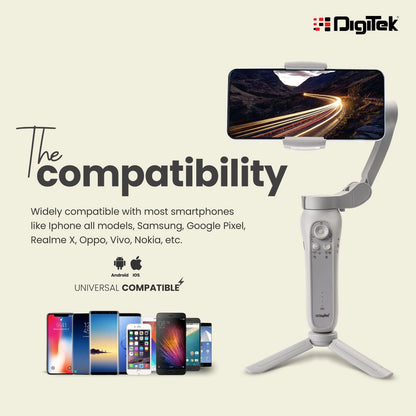 DIGITEK® (DSG-007F) 3-Axis Gray Smartphone Gimbal