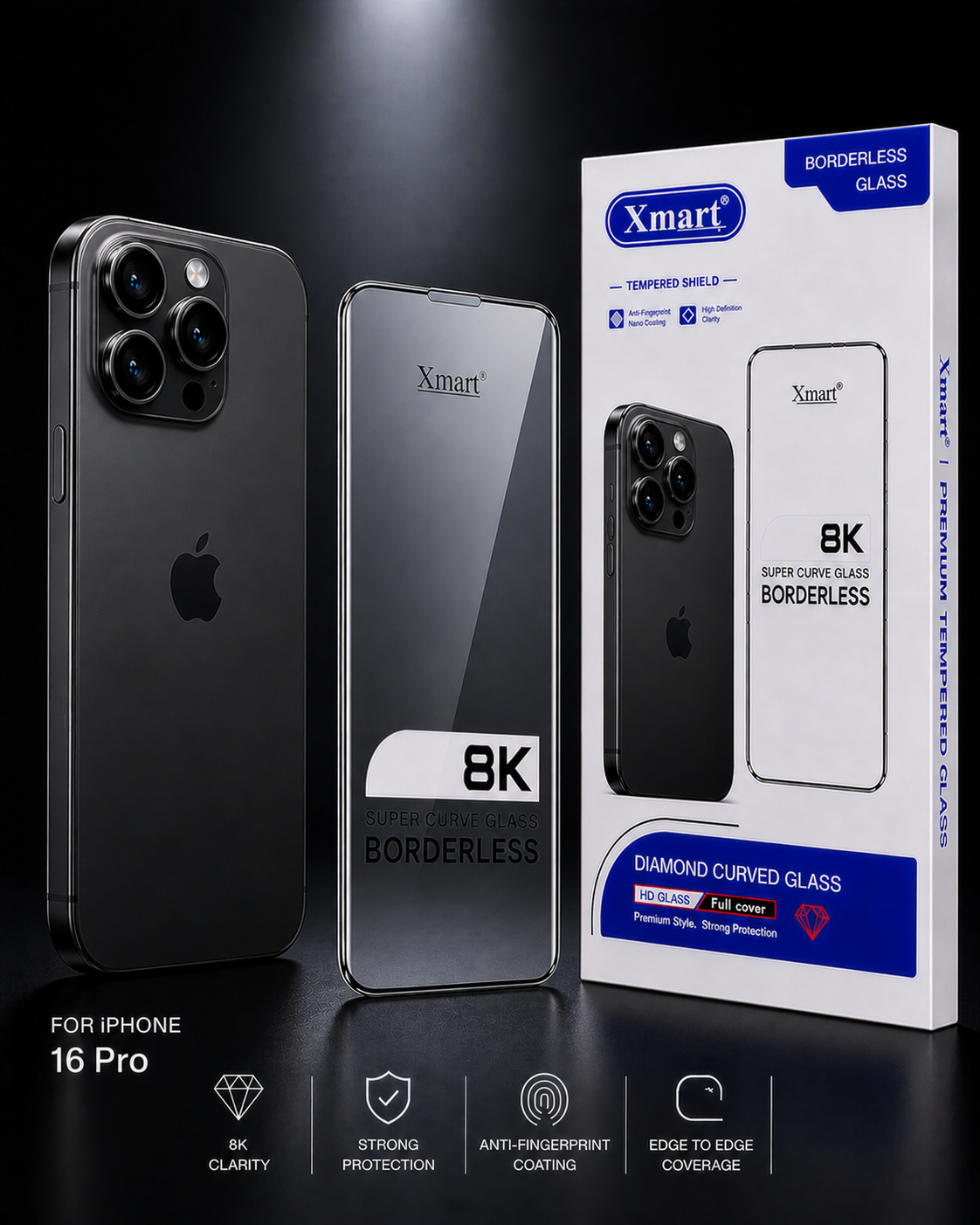 8K Glass for iPhone 16 Pro